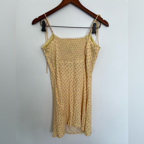Mango Yellow Polka Dot Women's slip mini dress size medium - Picture 3 of 5